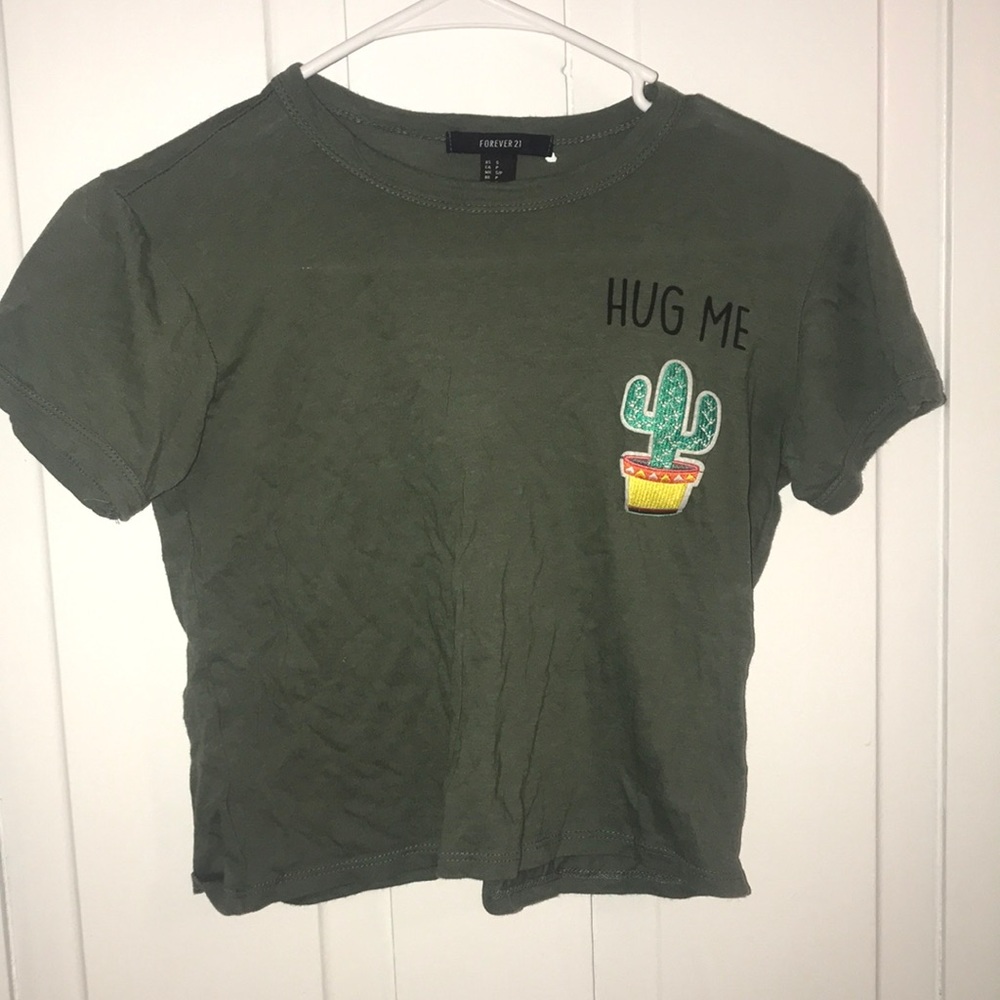 Olive green crop top